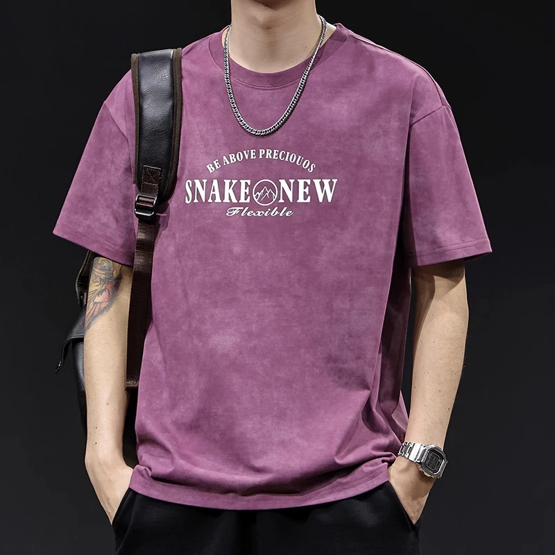 U&PURA美式复古潮牌短袖t恤男款夏季新款扎染体恤时尚潮流百搭T恤