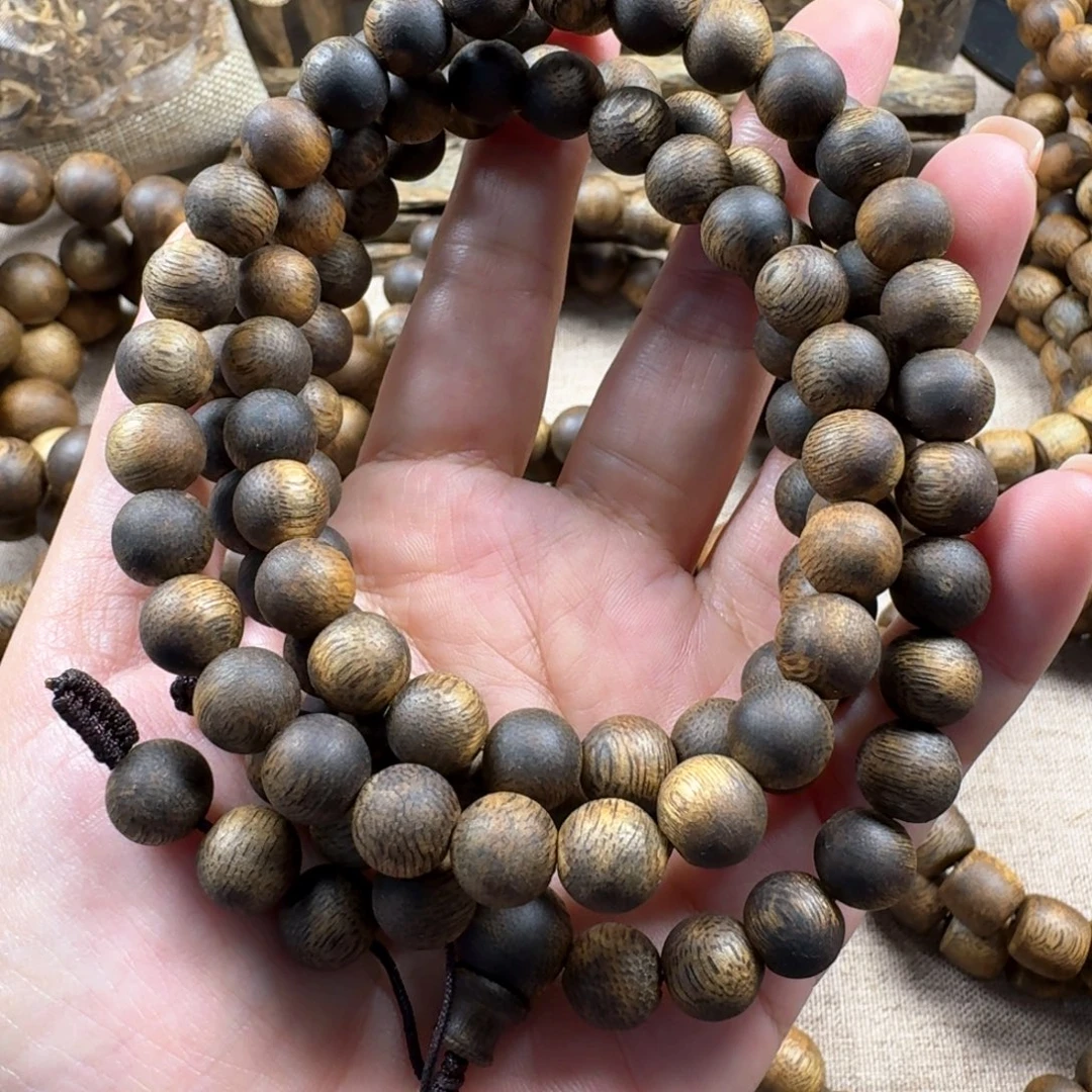 沉香手串奇楠乌身圆叶高油脂卡9