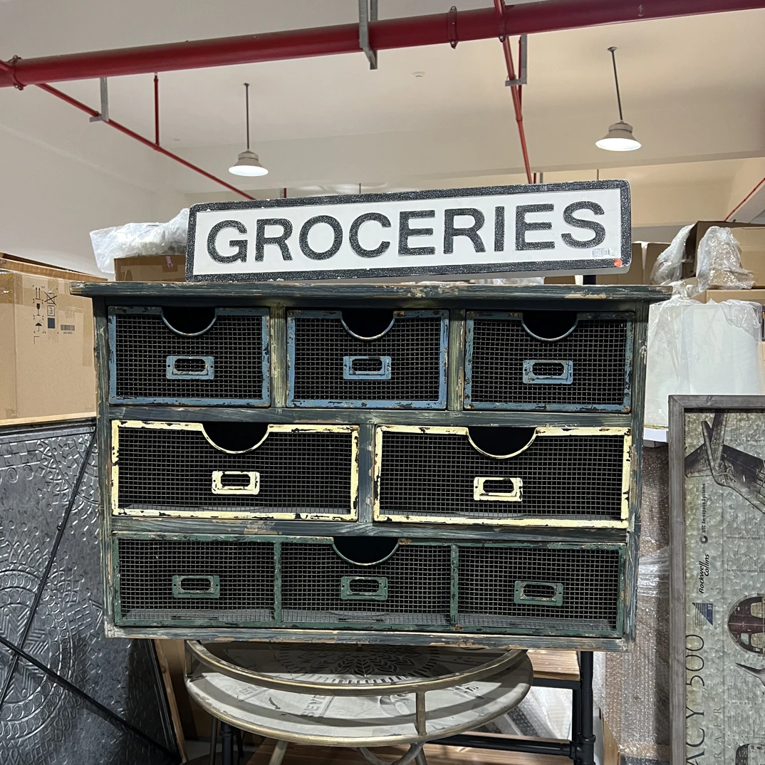 意式美式乡村铁艺斗柜置物柜