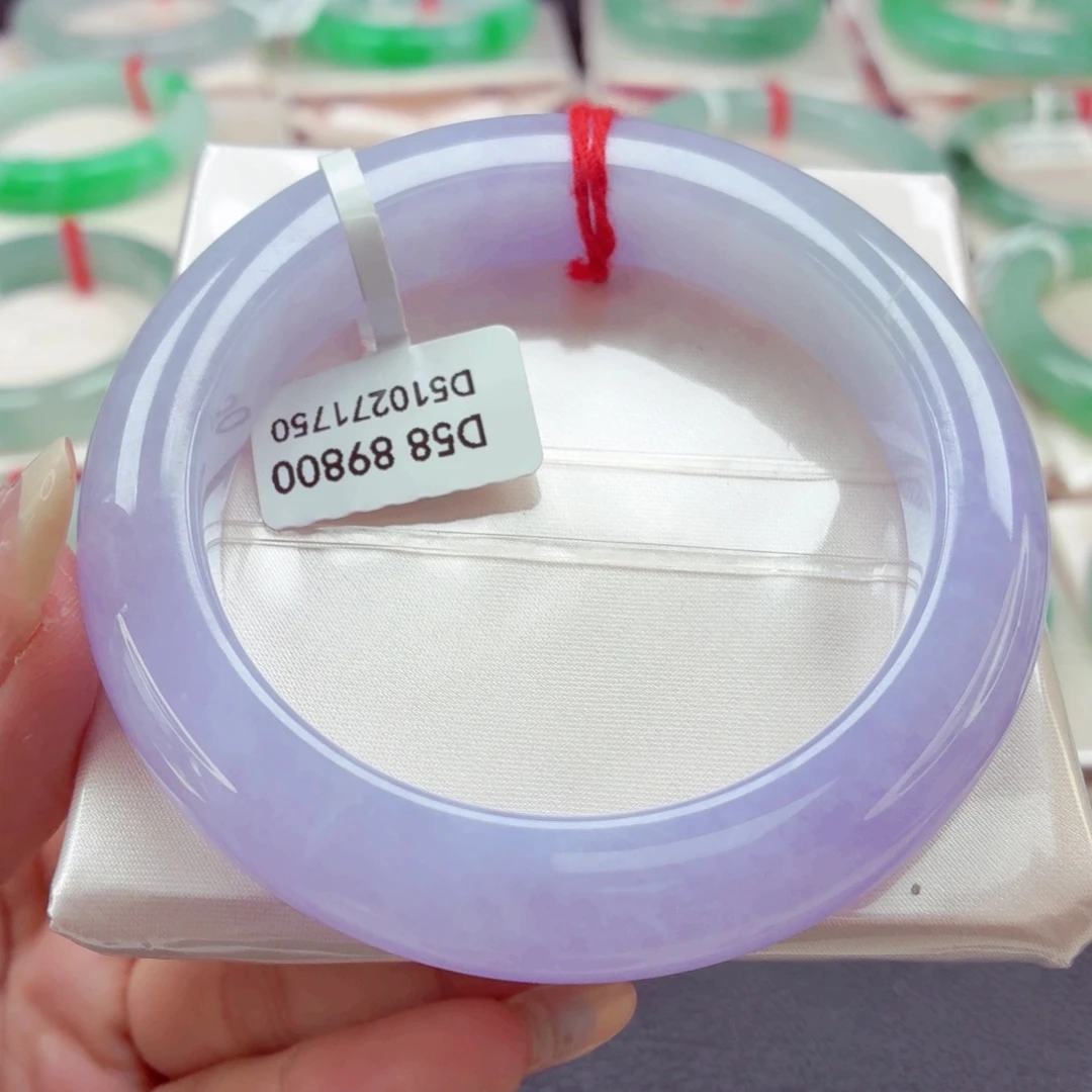 翡翠未镶嵌手镯68紫罗兰仙女镯58.4-09