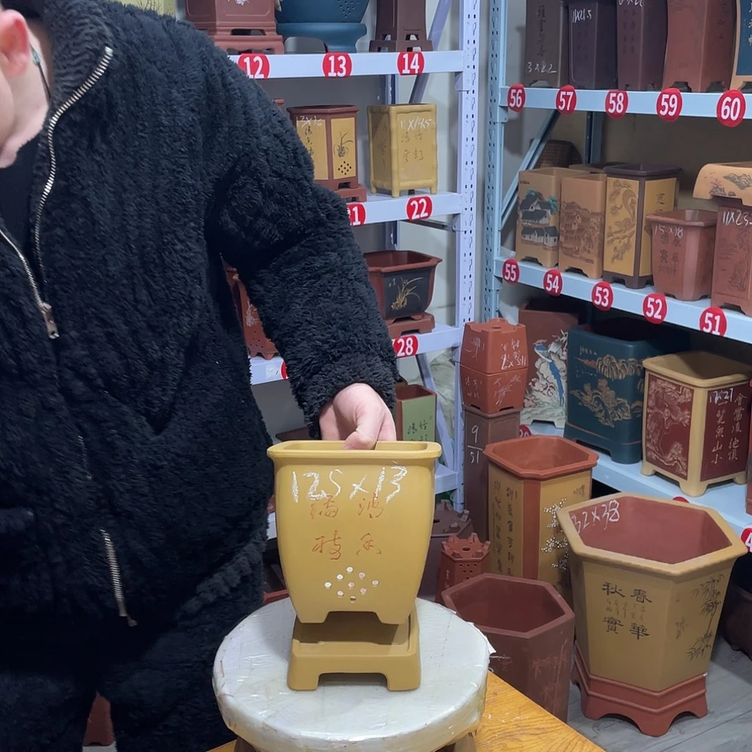 紫砂天心紫砂手工花盆