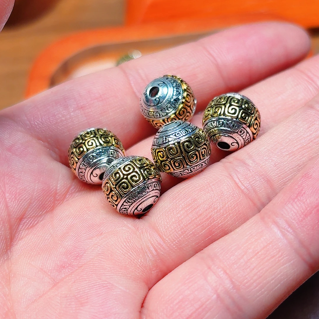 高档文玩配饰单珠散珠云翔纹回纹配珠，顶珠腰珠diy配件珠子手串