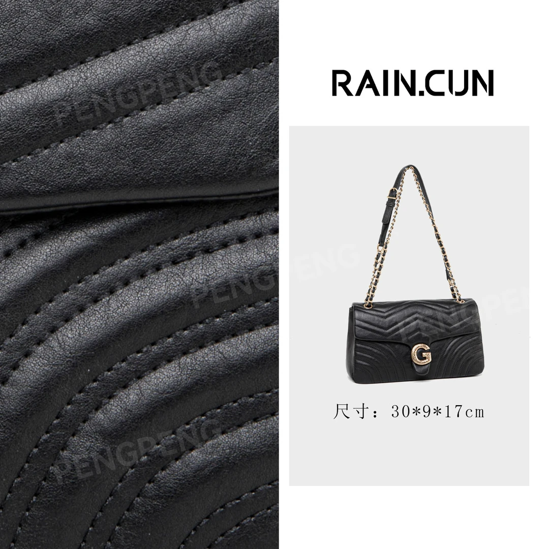 RAIN.CUN QYX-7027-黑色 轻奢女士时尚潮流通勤腋下包