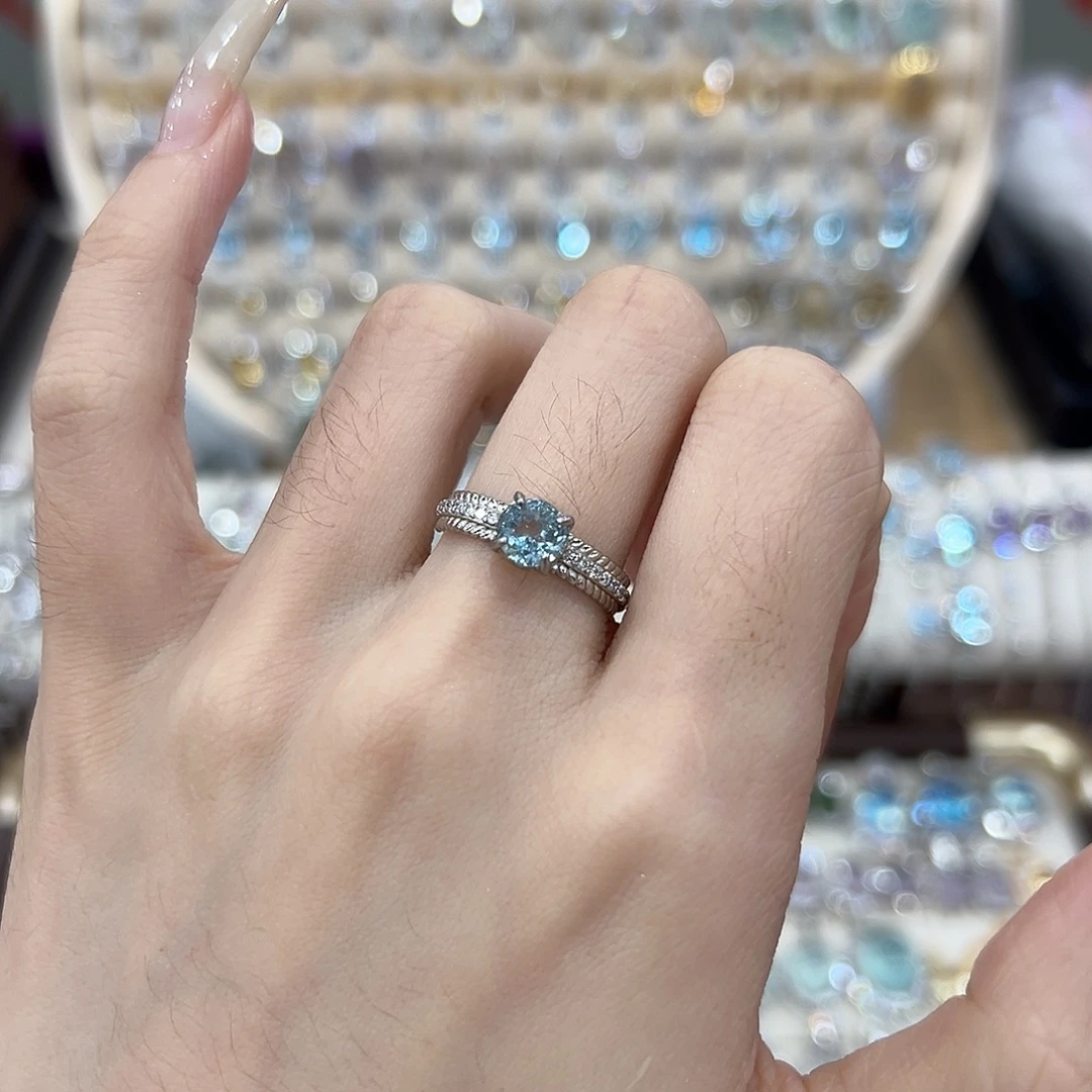 托帕石银S925镶嵌戒指