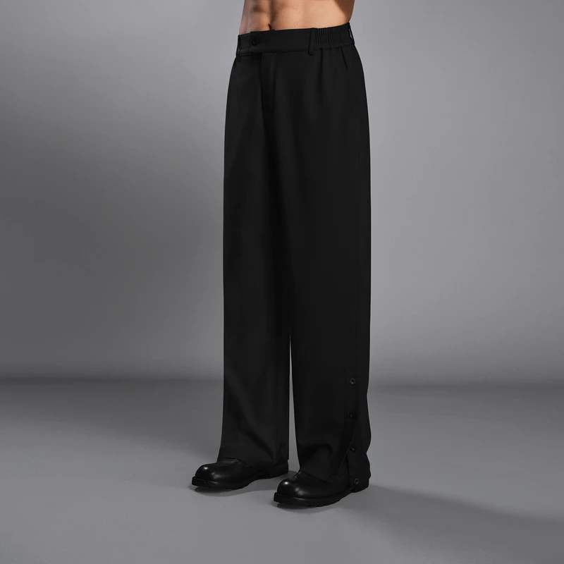 BODYDREAM新款男士西装裤直筒长裤纯色高级感阔腿裤垂坠感西裤