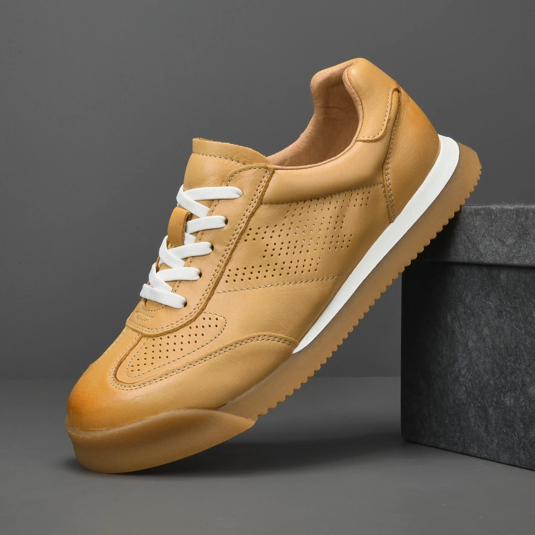 6888-1秋季新款白色透气吸汗休闲皮鞋男鞋时尚百搭潮流男士韩版