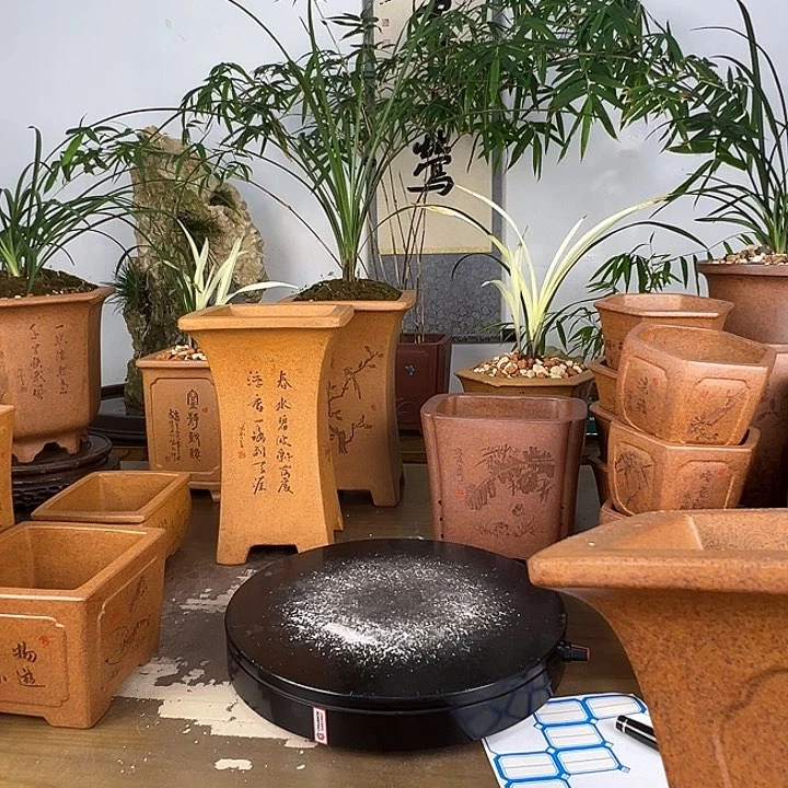 黑***子紫砂花盆紫砂花盆