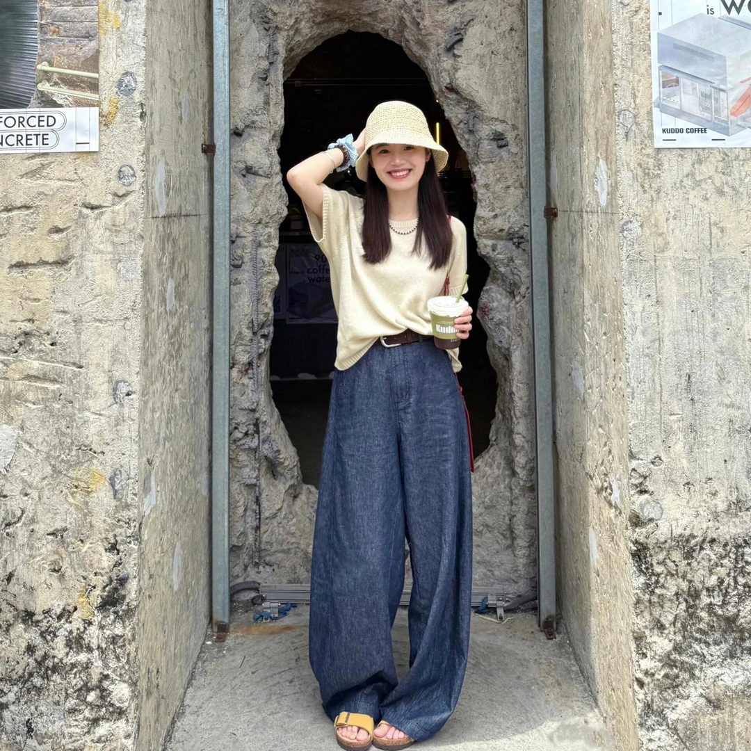 夏季新款洋气衣服女时尚百搭简约温柔宽松上衣显瘦阔腿裤套装女