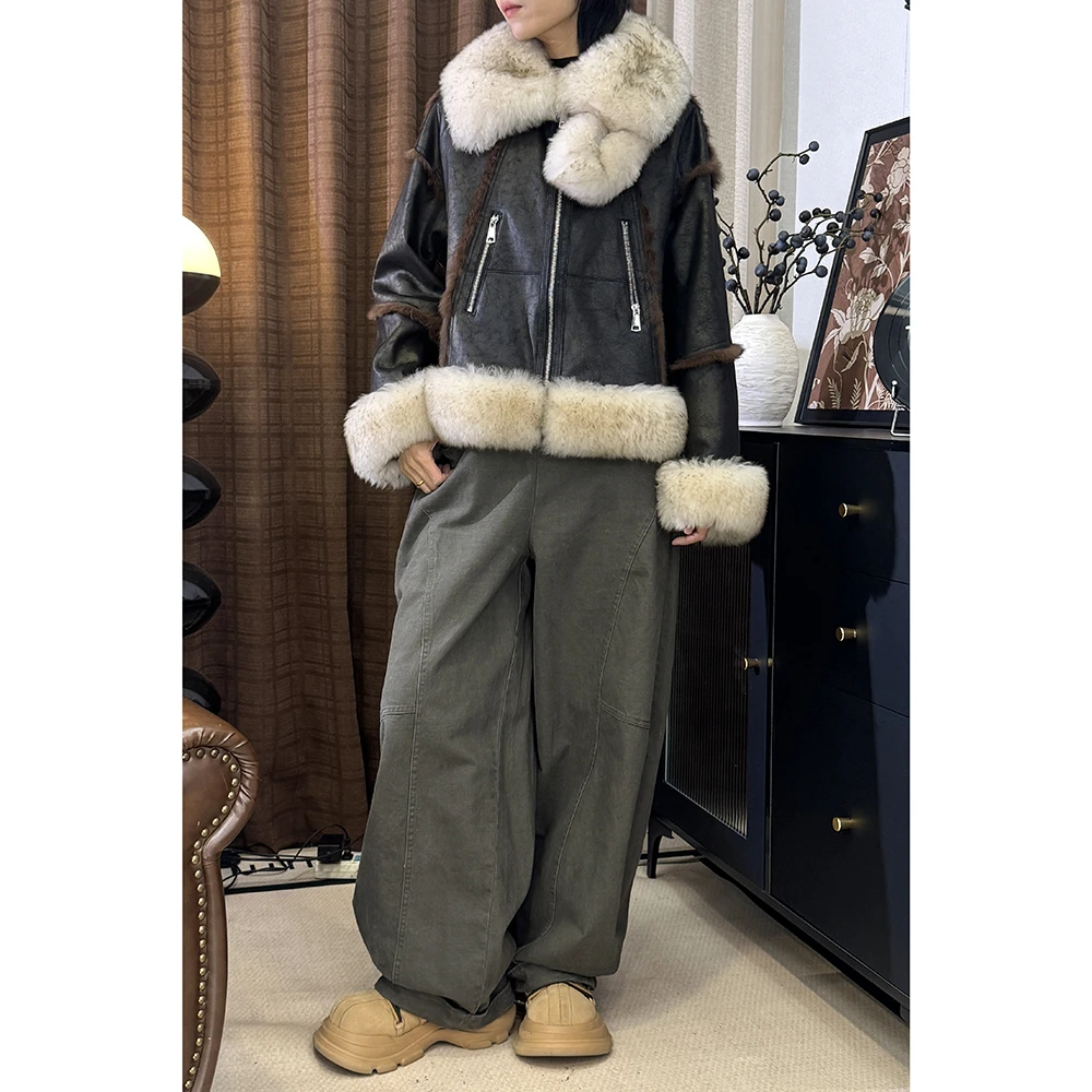 【6623】烟柳画桥 女士兔毛皮保暖外套