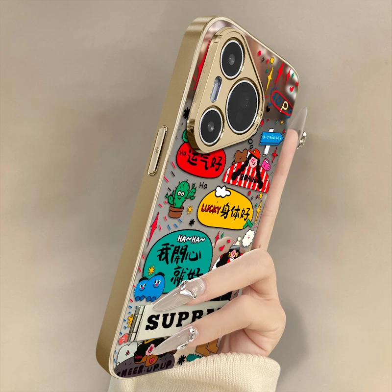 镜面镂空柠檬适用于华为pura80手机壳网红同款数码配件高级感男女