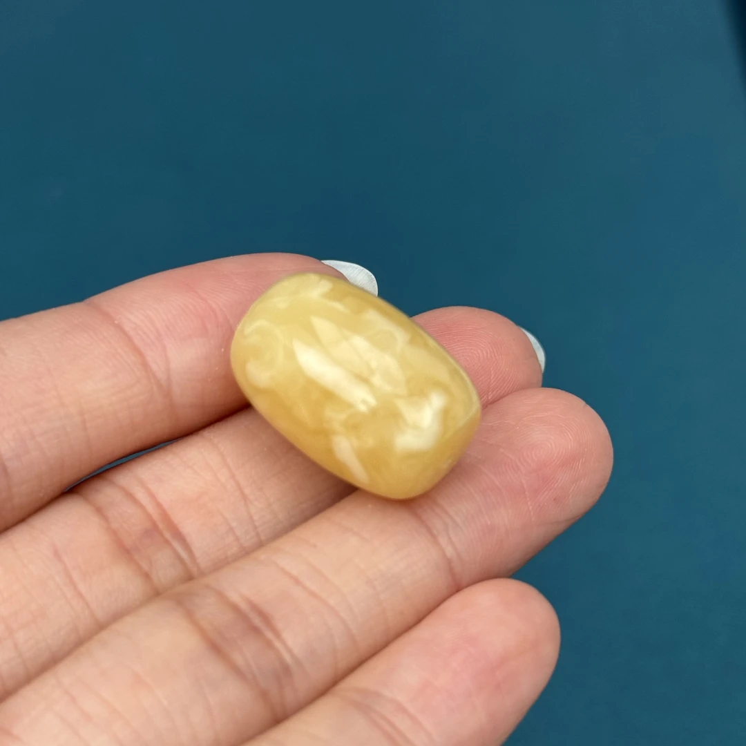 R3376天然原矿蜜蜡 妖花桶珠14x21mm 2.8克抖音基地质检发货