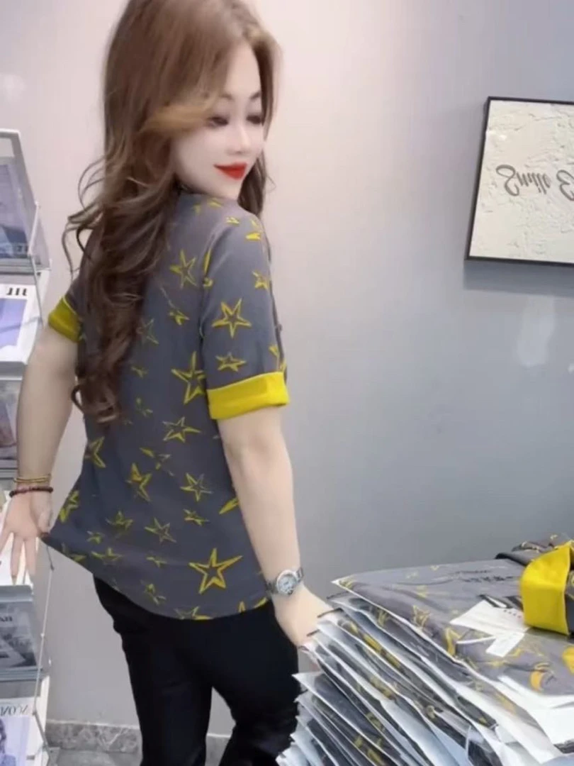 设计感短袖t恤女2025春夏新款韩版圆领宽松显瘦减龄百搭洋气上衣