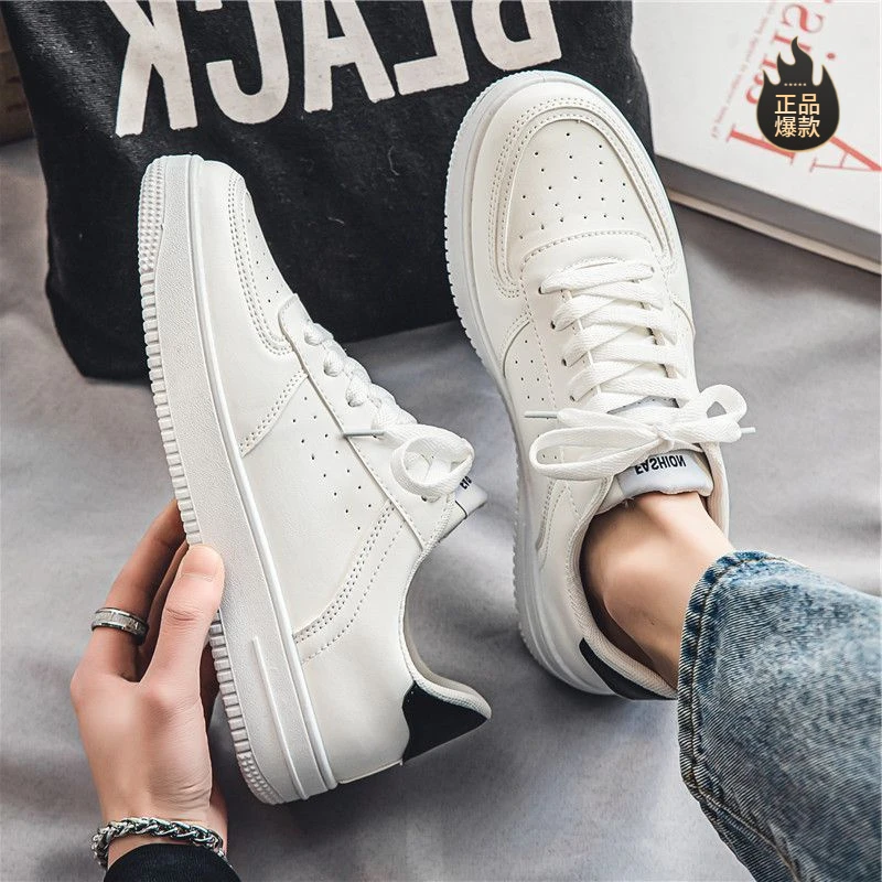 断码小白鞋男春季透气青少年休闲百搭男鞋2025新款学生纯白色运动