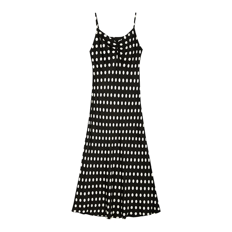 【小花专属】复古波点V领裙子N2172