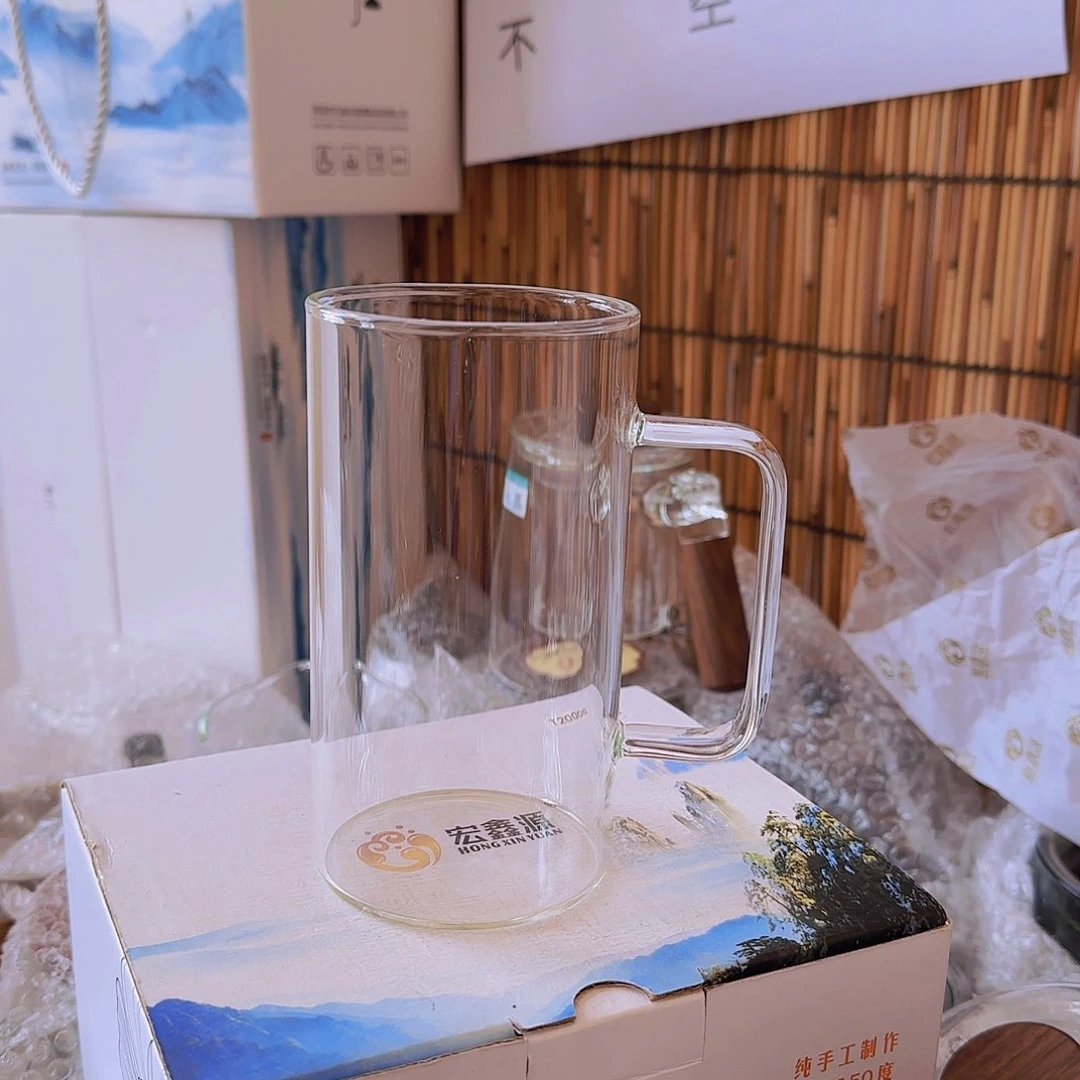 高硼硅玻璃茶水分离款瑕疵高杯