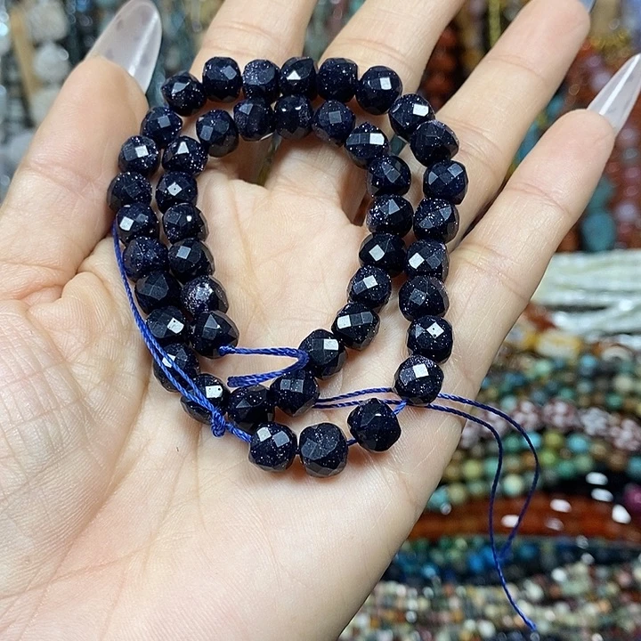 玛瑙/玉髓未镶嵌珠宝半成品蓝沙切面方糖卡7.4mm