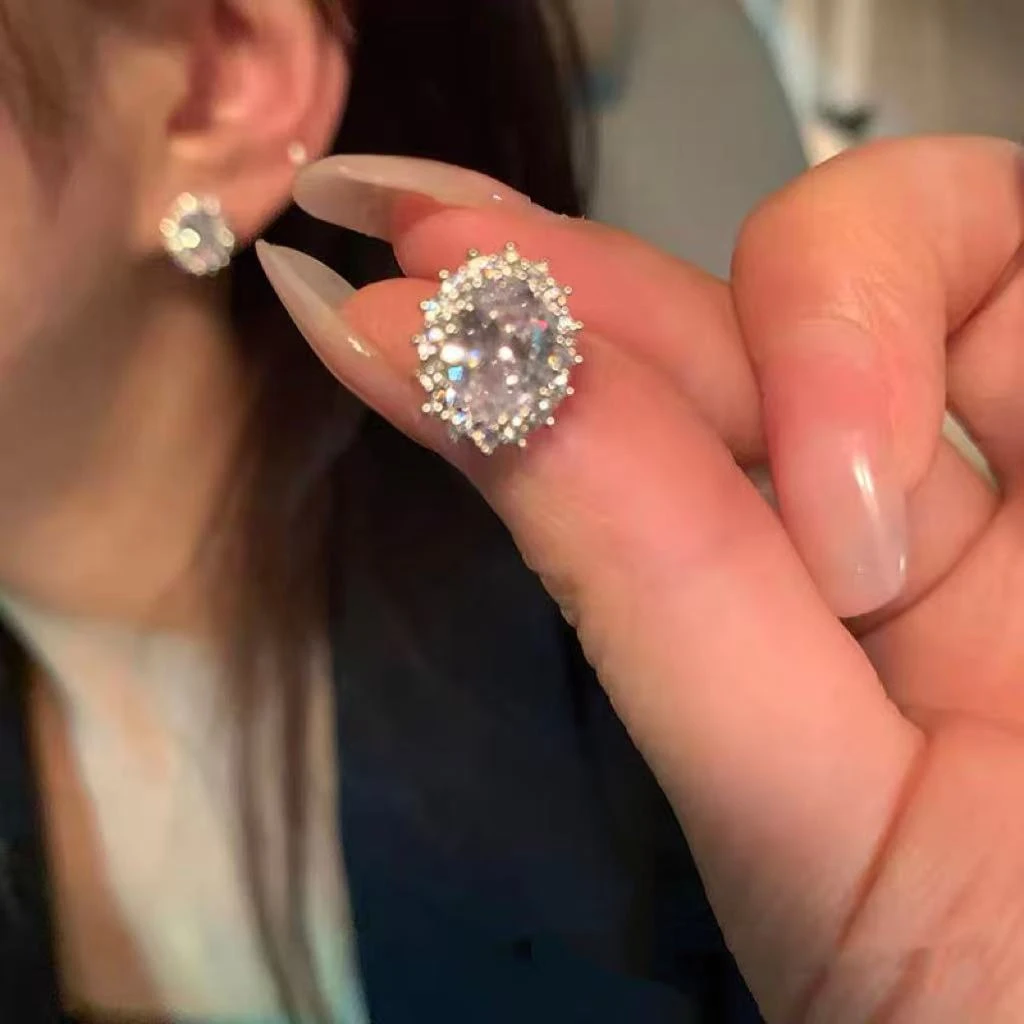 合金耳饰 c-420法式奢华水滴型耳钉新款气质高级感时尚百搭8183