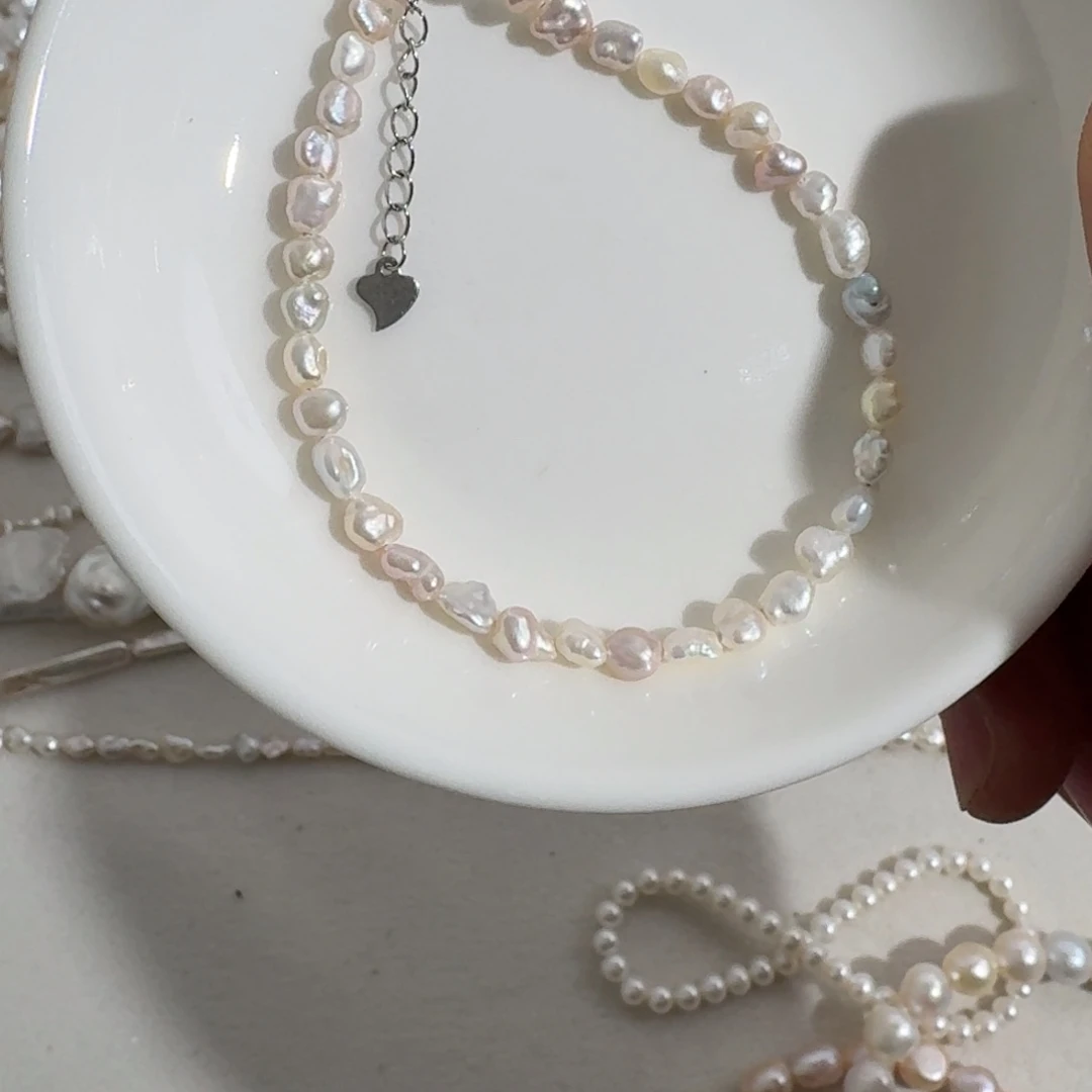 银S925镶嵌手链淡水珍珠