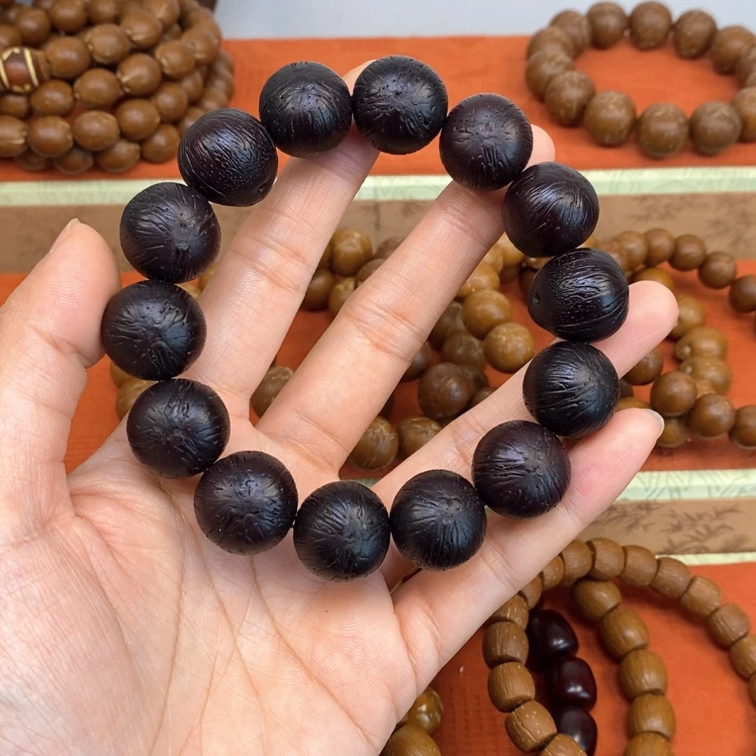 A***。紫金鼠手串19黑金纯圆