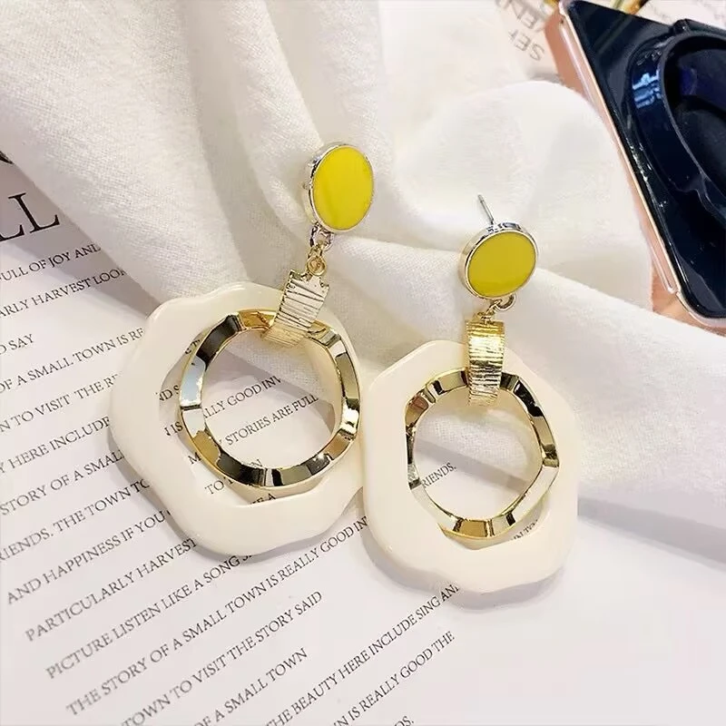 合金耳饰 轻奢法式耳环女小众气质耳饰耳坠韩版简约百搭长款耳钉