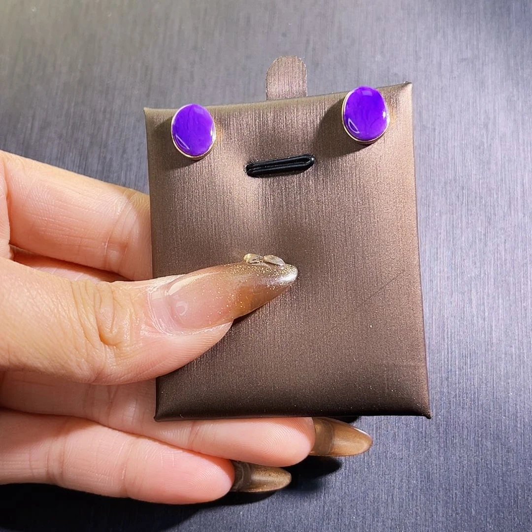 苏纪石（舒俱来）耳钉18K金镶嵌