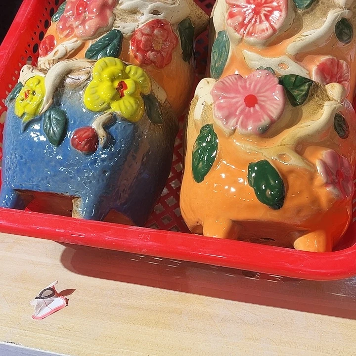 瓷片花盆多肉植物艺术品