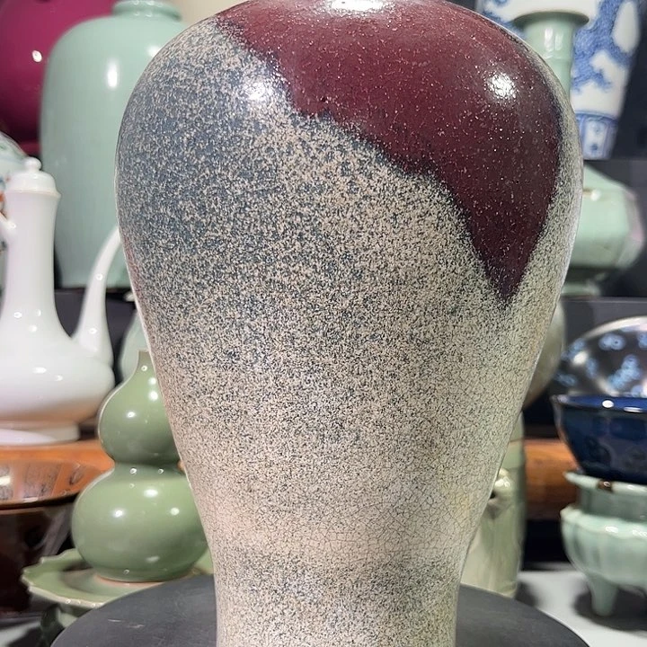 摆件古*兔钧窑梅瓶，精品