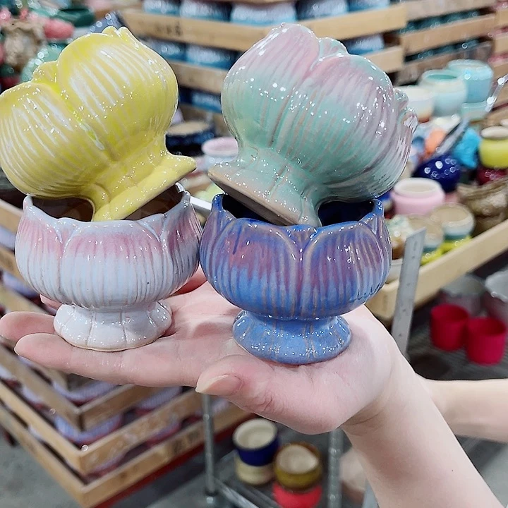 有孔，凑10元包邮陶瓷花盆发货！