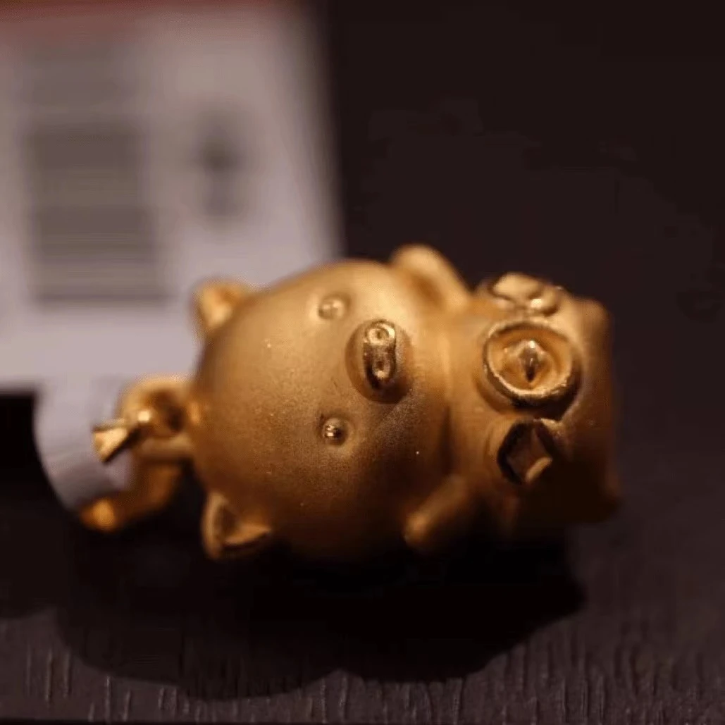 【巧玲专属】足金999吉祥钱币十二生肖猪吊坠