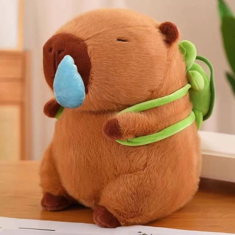 卡皮巴拉流鼻涕背包水豚陪睡玩偶儿童娃娃毛绒玩具生日礼物送女生