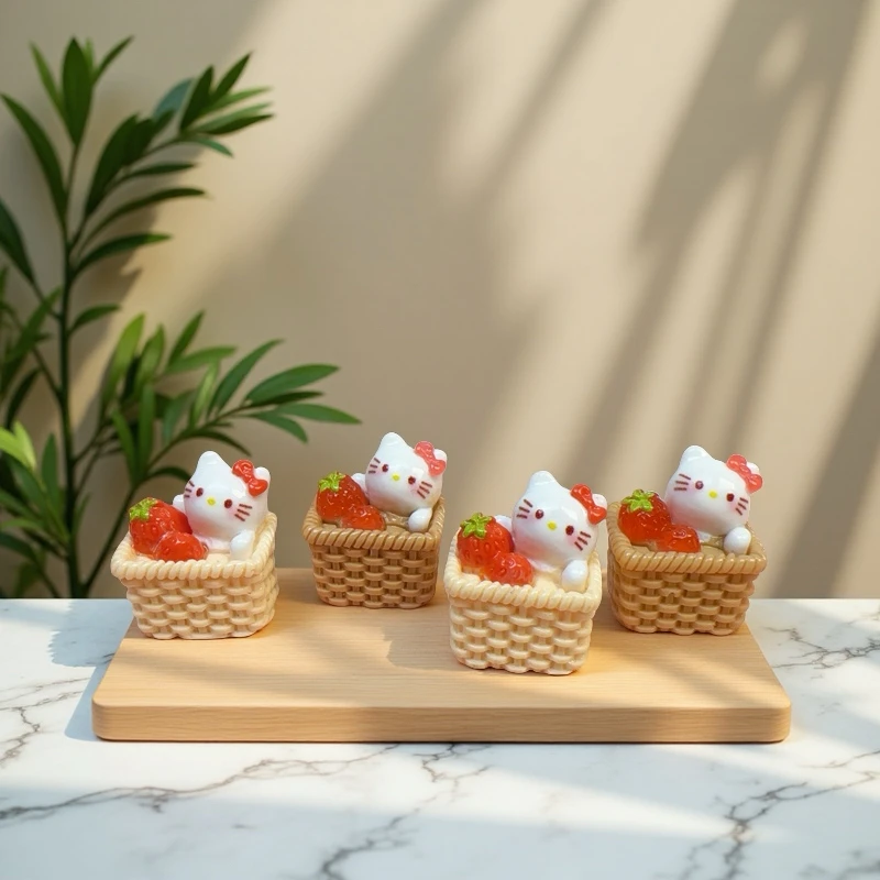 【钱多多定制款】KT草莓篮子树脂DIY奶油胶发夹挂件冰箱贴手作配件