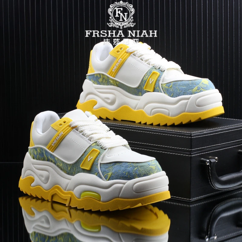 法莎尼亚高级感潮牌轻奢休闲板鞋男款秋季新款爆款增高时尚男鞋子