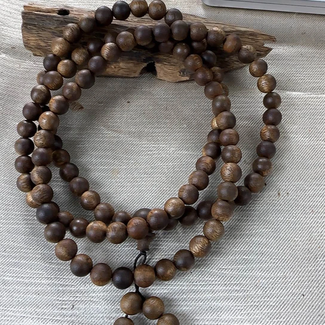 沉香沉香碎屑勾丝➕白棋母树08圆珠多圈收藏级31克