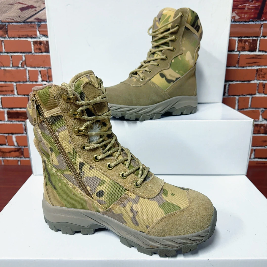 1659冬季新款超厚东北防滑防寒靴保暖靴子户外高帮迷彩陆战靴男靴