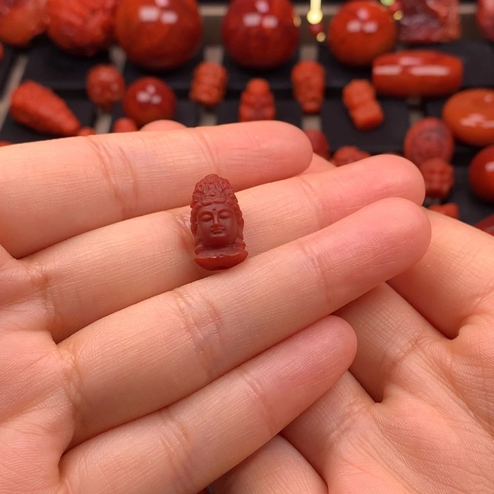 无***忧南红玛瑙未镶嵌观音头9MM+