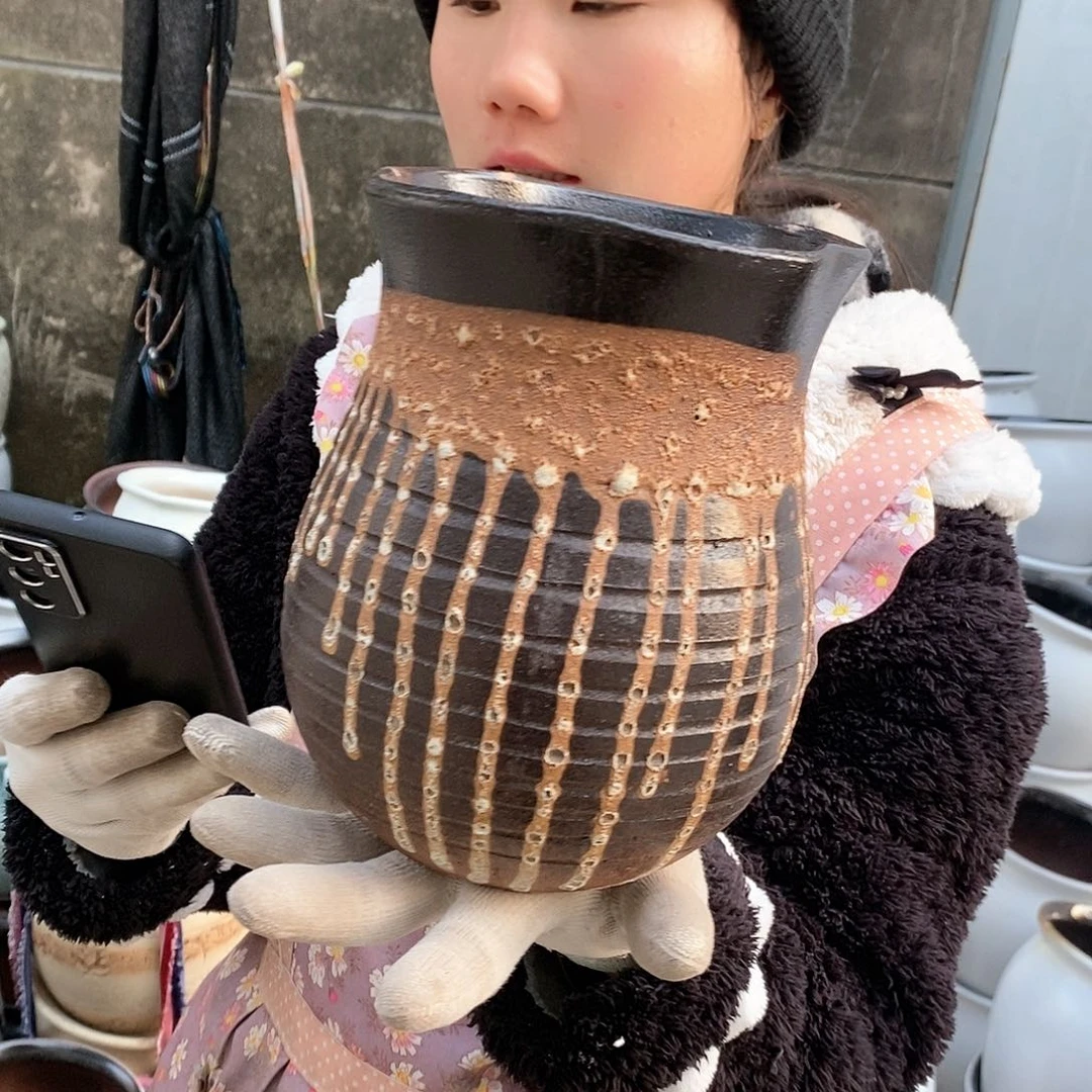 紫砂花盆瑕疵口15高20