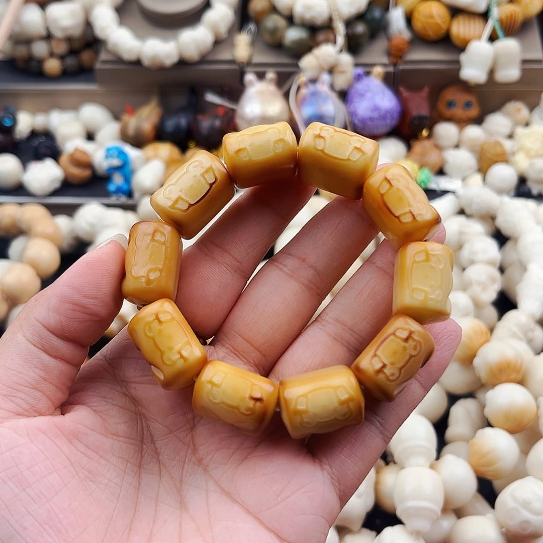 菩提根/象牙果吊坠面包小熊（尺寸小