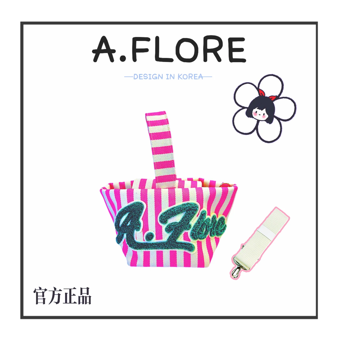 A. FLORE韩国原创韩系条纹小托特帆布简约时髦包包三色可选