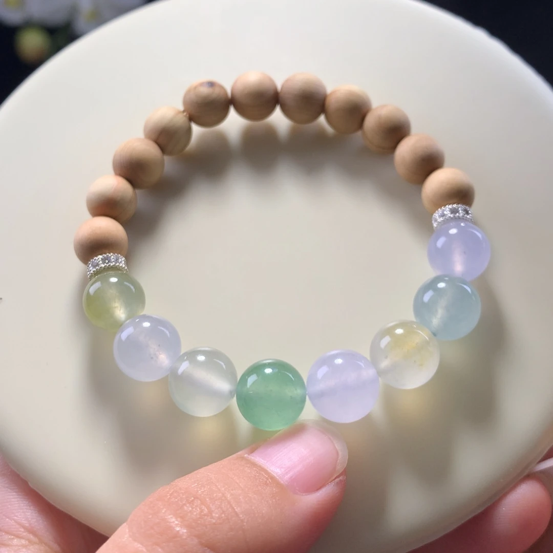 未镶嵌手串翡翠高冰彩虹