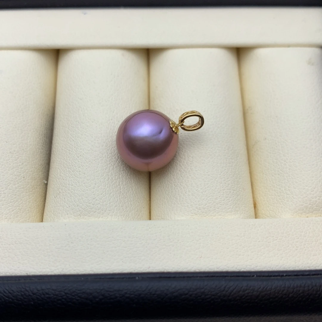 淡水珍珠吊坠(不含链)18K金镶嵌