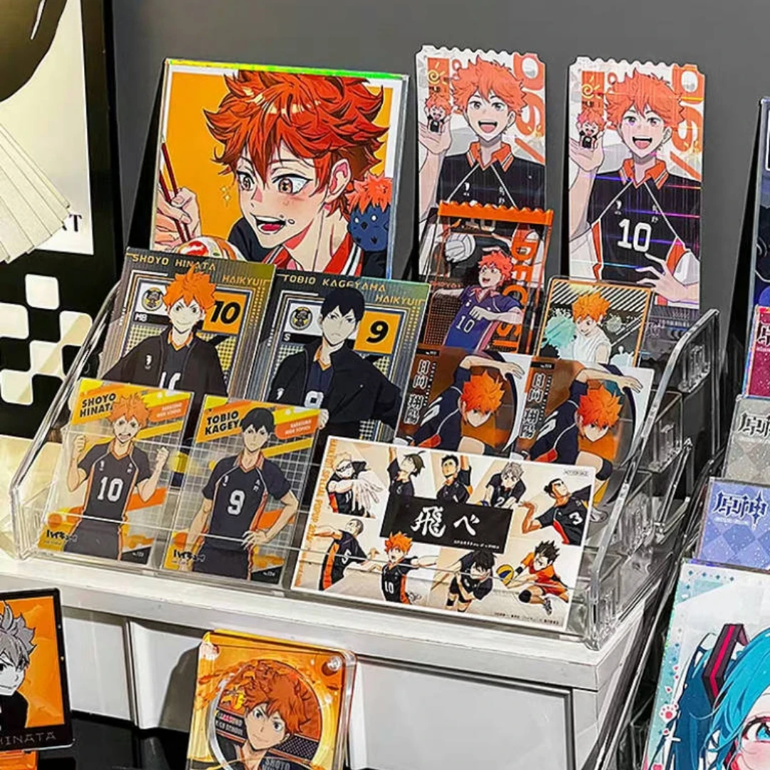 纸片谷展示架漫画色纸谷子立牌徽章架阶梯式明信片镭射票陈列架