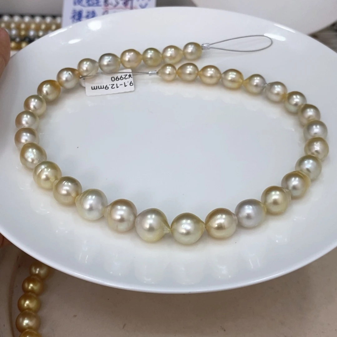 未镶嵌颈饰海水珍珠体*海水金珠项链9.1-12.9m娇