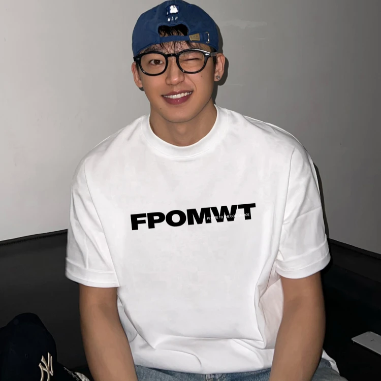 HIP潮牌美式纯棉短袖T恤男女情侣字母印花重磅高街半袖体恤衫上衣