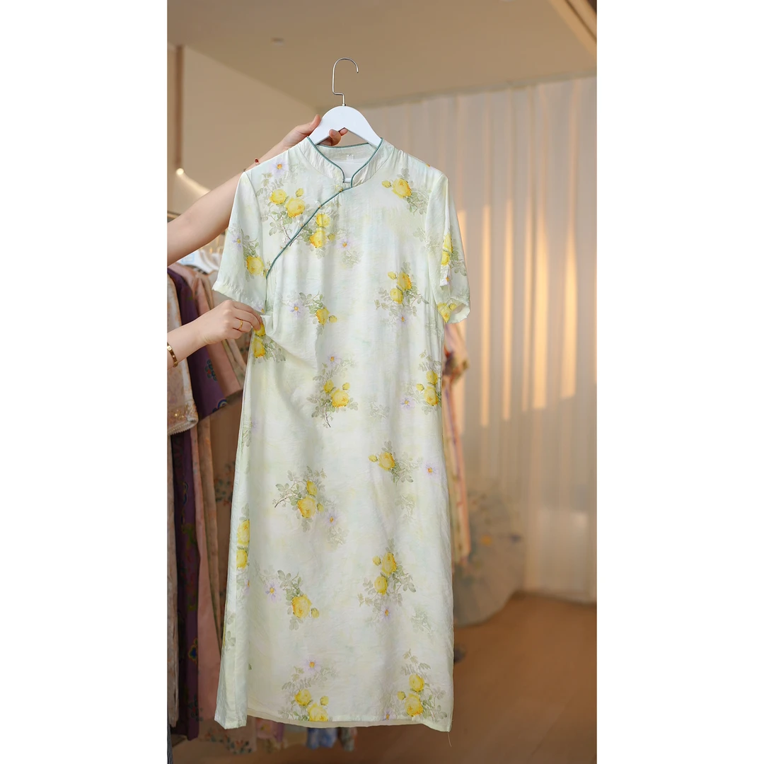 【温怡】改良版旗袍新中式国风复古宽松大摆连衣裙