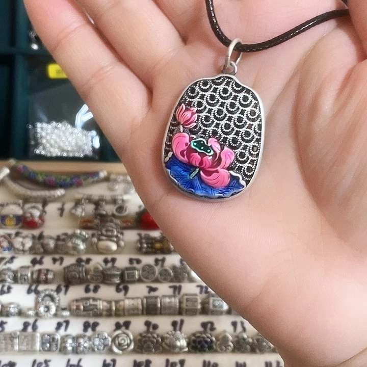 吊坠足银足银莲花吊坠