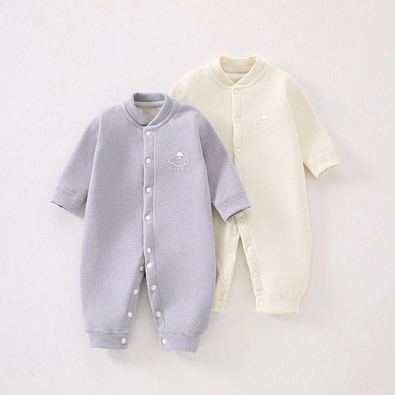 2025婴儿秋冬无骨连体衣宝宝哈衣家居服婴幼儿羊毛蚕丝爬服加绒