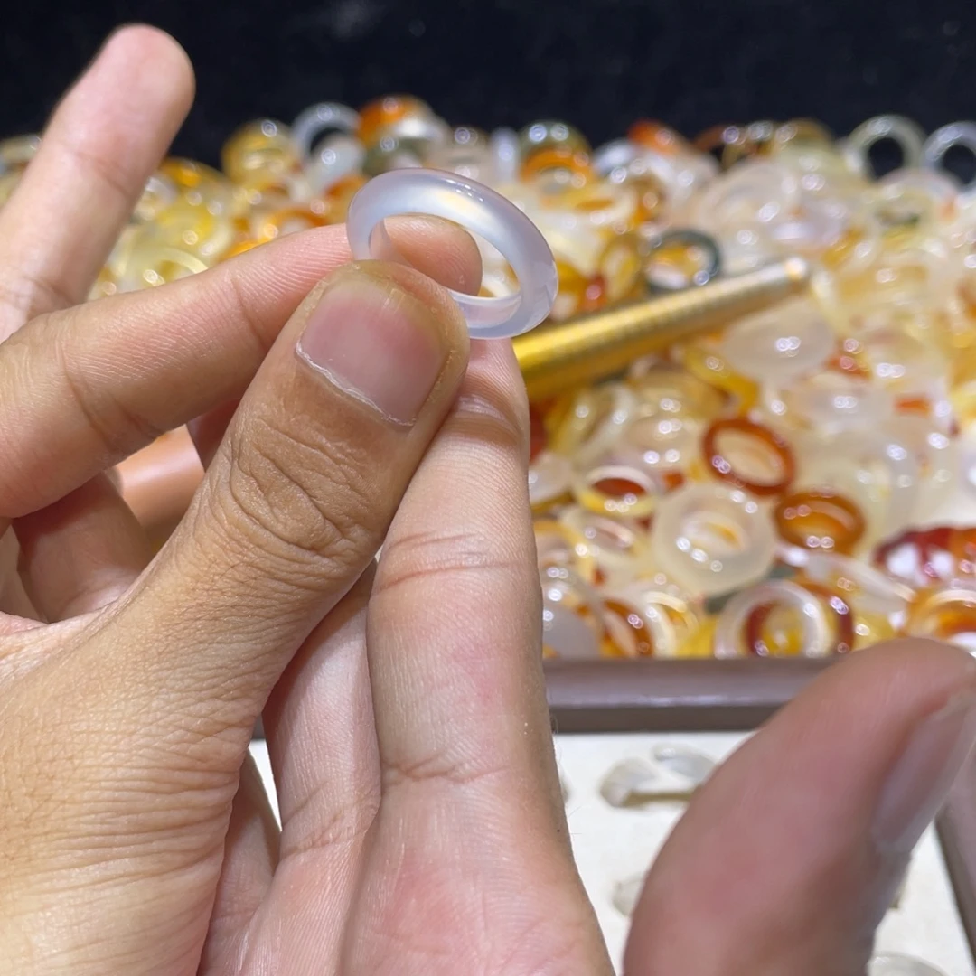 玛瑙/玉髓合金戒指60号港15 默认瑕疵