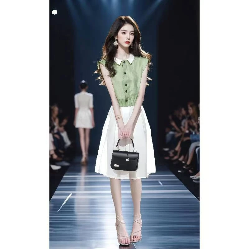 夏季气质裙子时尚套装2025新款今年流行夏装搭配一整套小个子女装