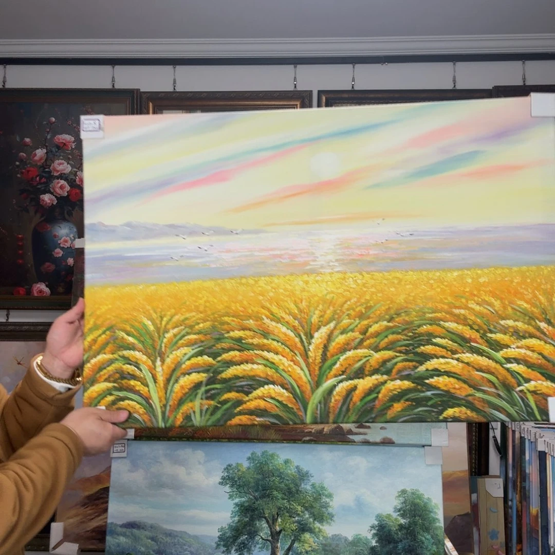 油画60*90尺寸纯手绘油画 稻穗