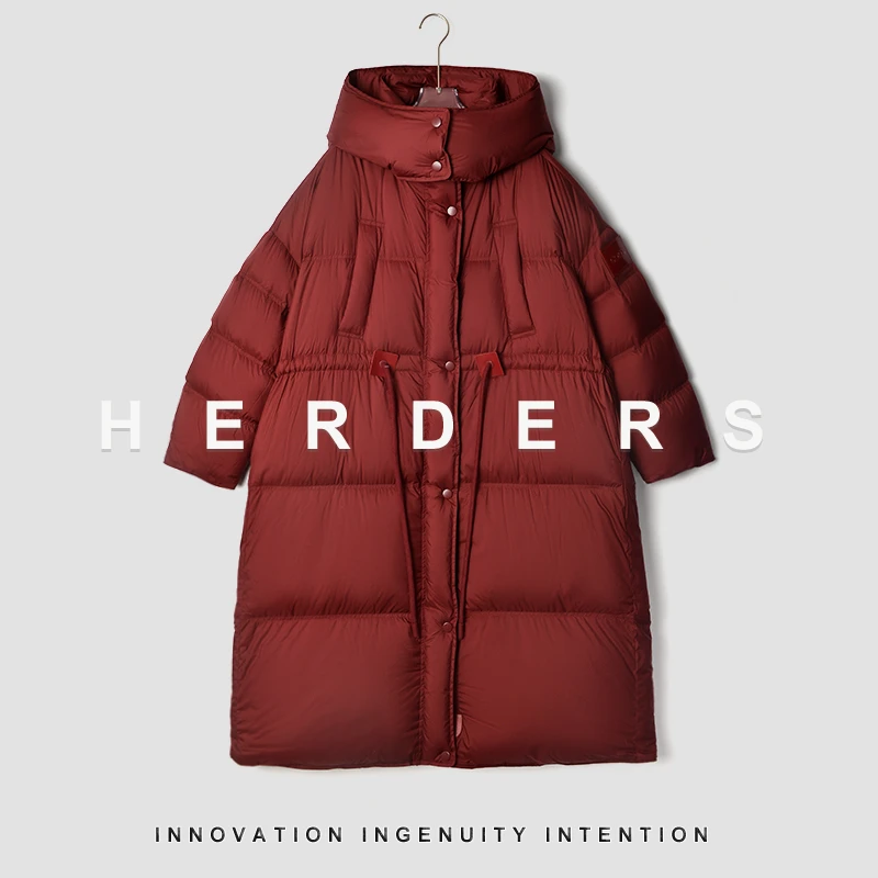 HERDERS长款抽绳连帽羽绒服249099